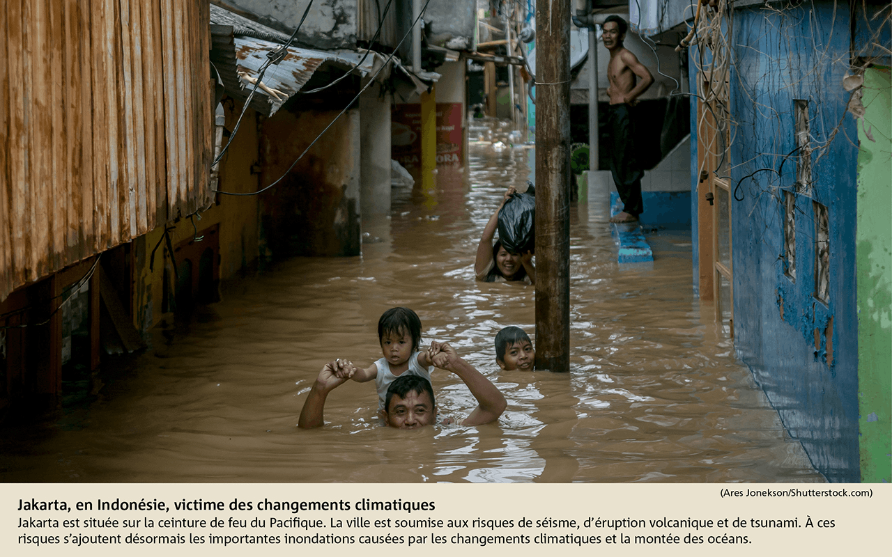 Jakarta, en Indonésie, victime des changements climatiques